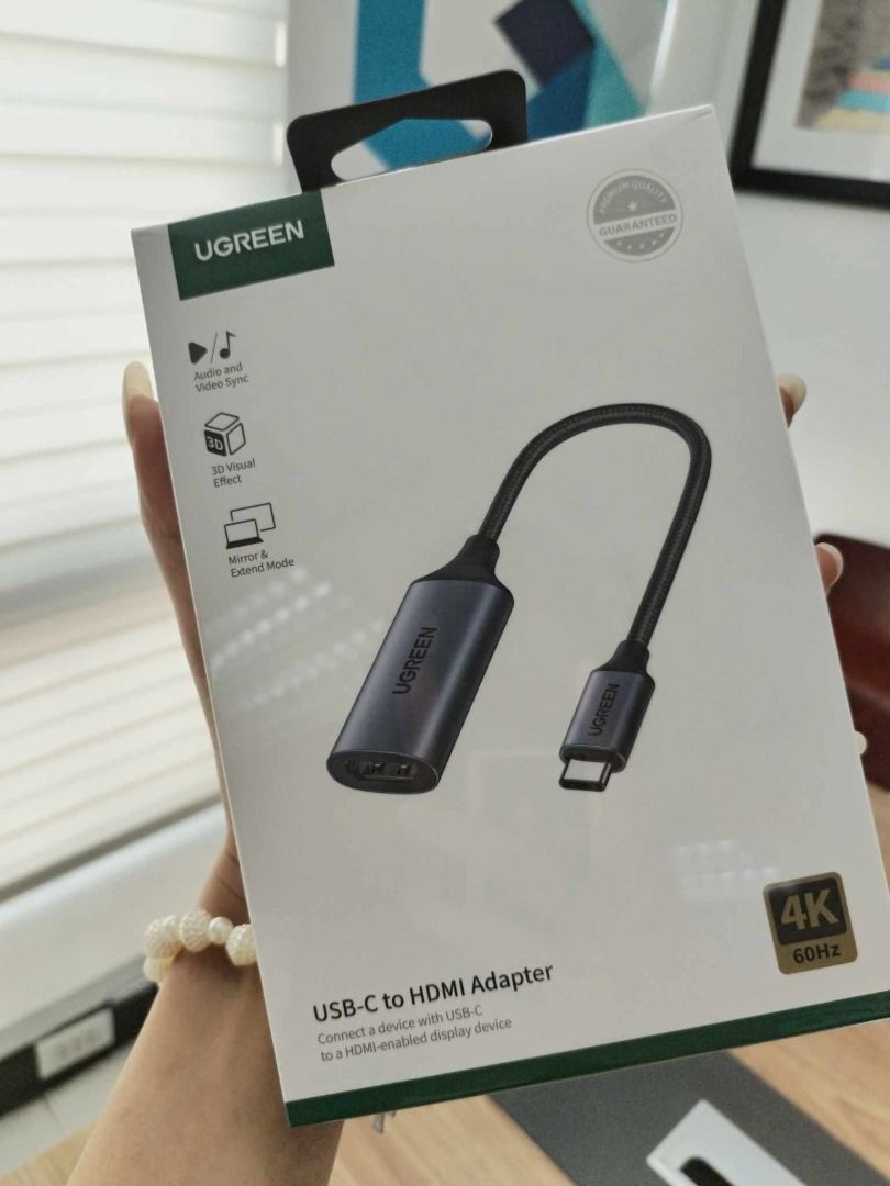 UGREEN USB-C To HDMI Cable 1.5M (Gray Black) (Category: Cables & Adaptors) located in Caloocan City. Submitted by rosegentech (Listing ID 1326021280, Image 1). Description: UGREEN USB-C To HDMI Cable 1.5M (Gray Black) This ugreen USB-C to HDMI cable is a convenient solution for connecting your USB-C device directly to your HDMI monitor, projector, or TV • Use the USB Type C HDMI cable cord to position your devices anywhere in your workspace as ne