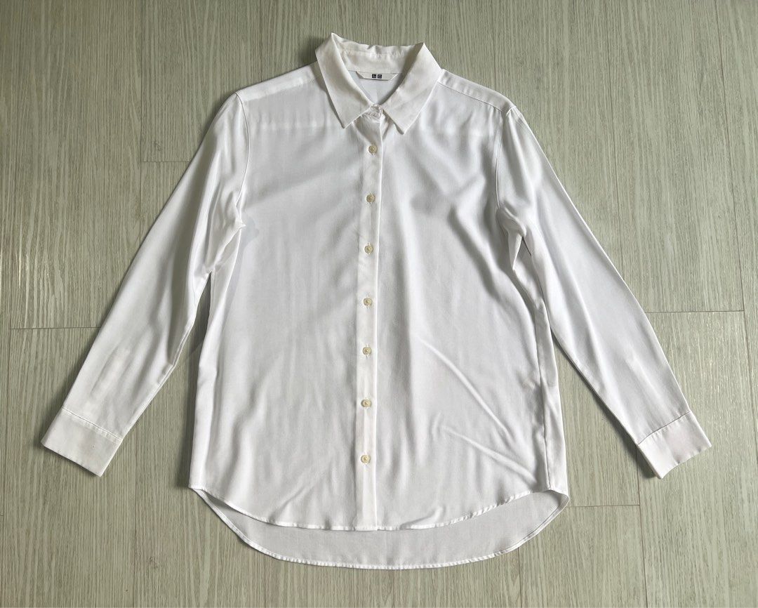 Uniqlo white button up cheap