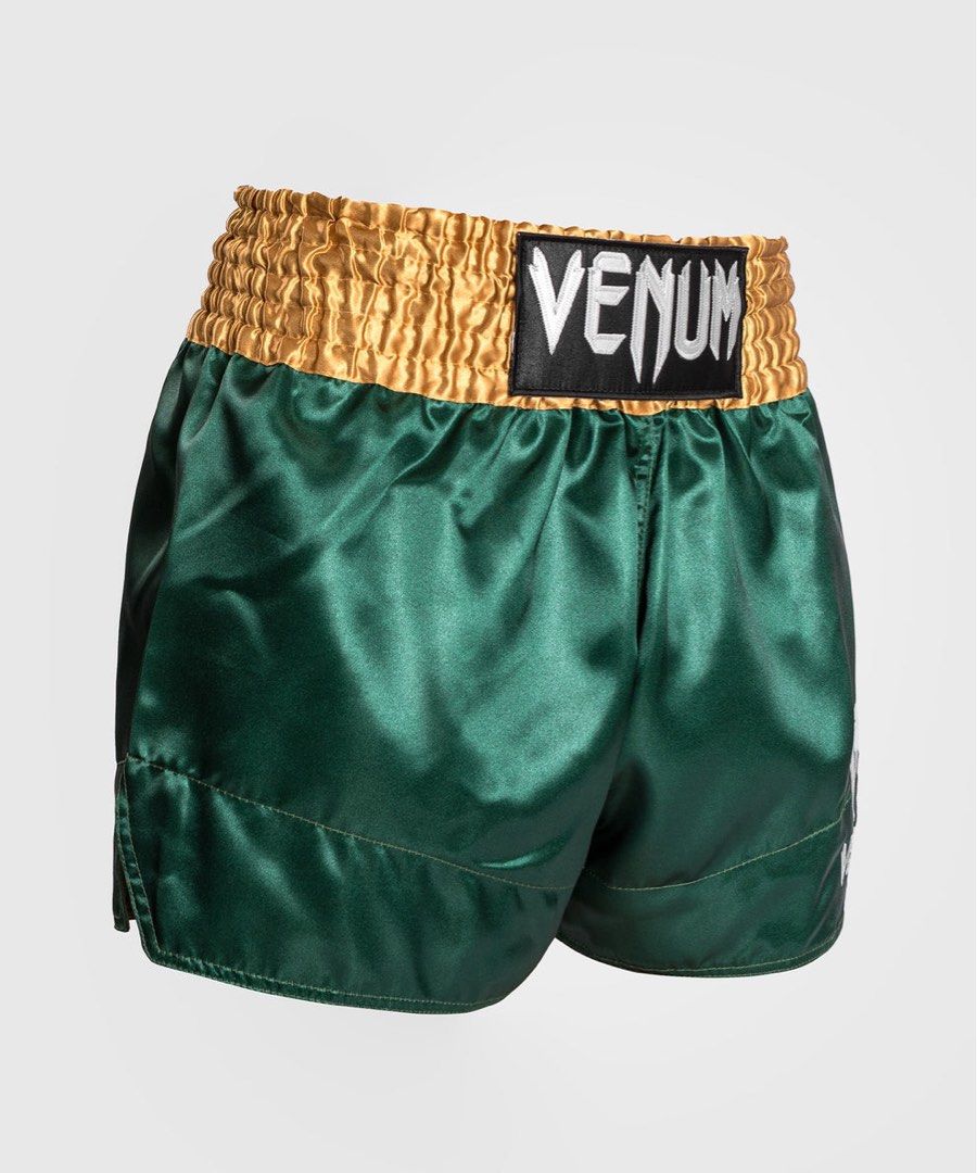 Venum Classic Muay Thai Shorts Green Gold White Men s Fashion Activewear on Carousell