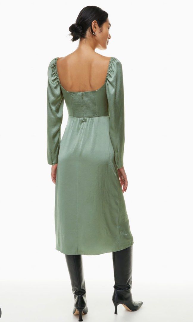 Aritzia Wilfred Anfora Gallery Green Satin Dress, Women's Fashion, Dresses  & Sets, Dresses on Carousell