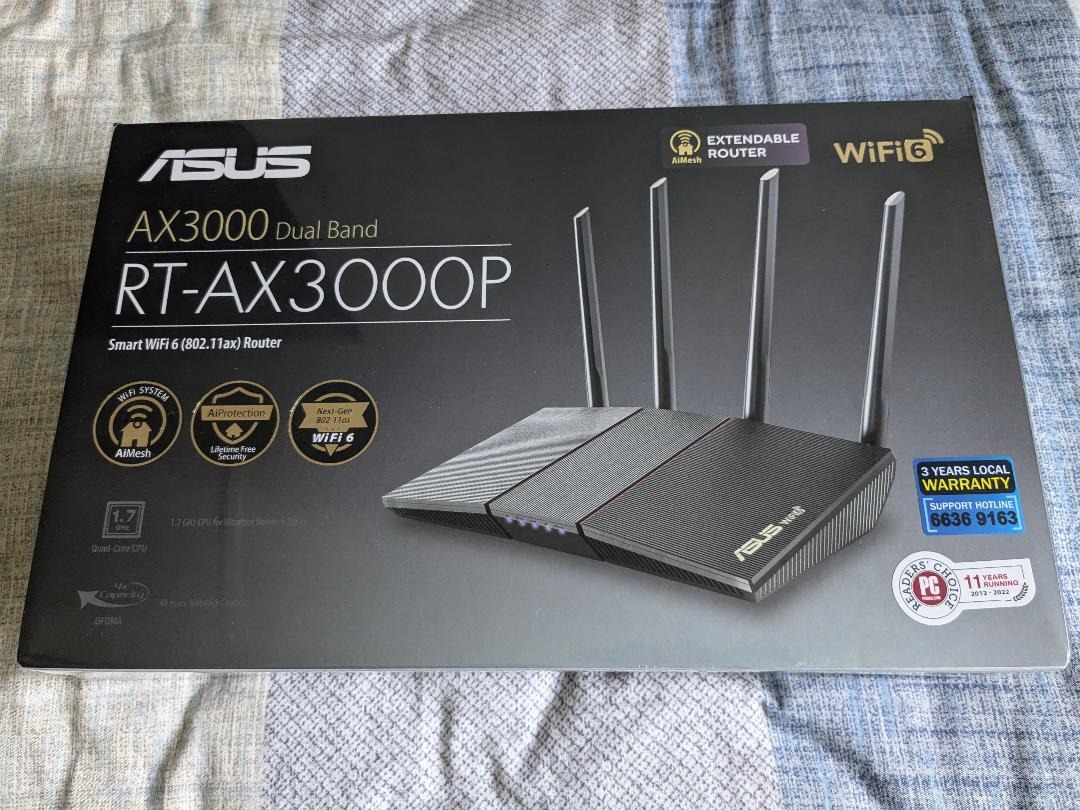AX3000 Dual Band RT-AX3000P WiFi 6 (802.11ax) Router, Computers & Tech ...