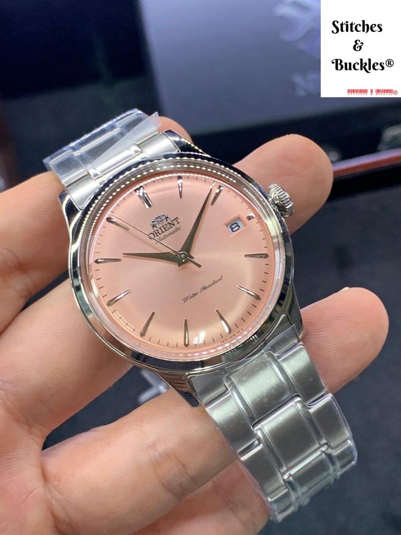 Brand New Orient Salmon Bambino 38mm On Bracelet, Men's Fashion