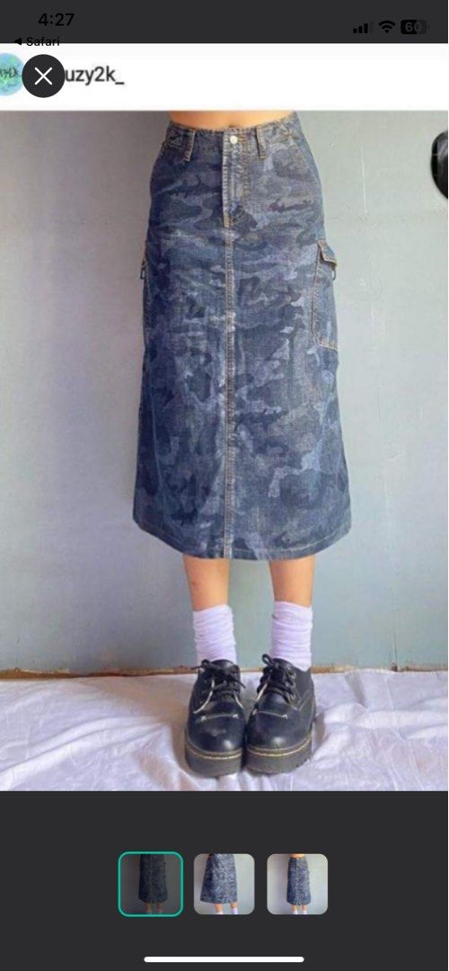 Chevingnon denim midi/maxi skirt (Category: Skirts) located in Marikina City. Submitted by moodztrbl (Listing ID 1326225816, Image 2). Description: waist: 25-26 length: 29.5 inches photos from couzy2k_ rfs: not my style anymore.