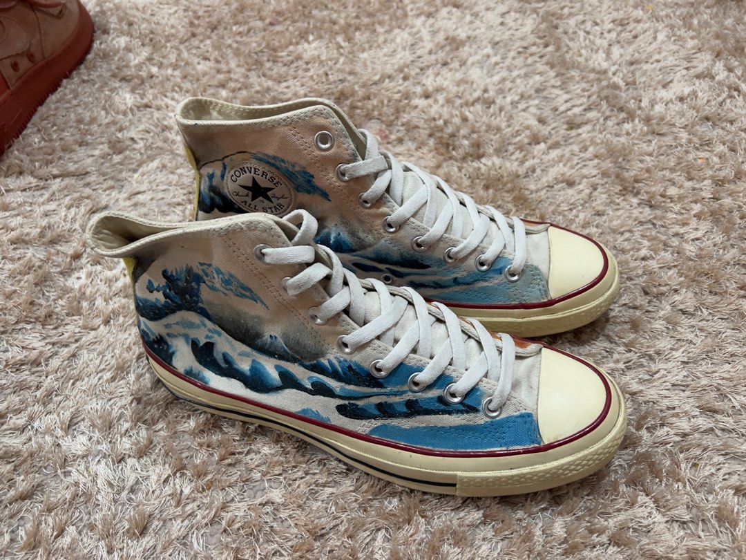 Converse the great wave custom Men s Fashion Footwear Sneakers on Carousell