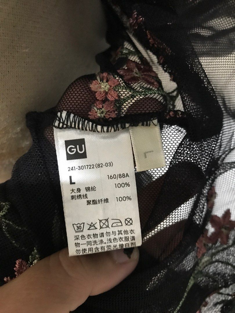 GU LACE KIMONO CARDIGAN (Category: Coats, Jackets and Outerwear) located in Mamasapano. Submitted by authenticpersonalitemsonly (Listing ID 1326223010, Image 3). Description: Free Size Best fit to Medium- XL Bnew with tag Bought in Japan .