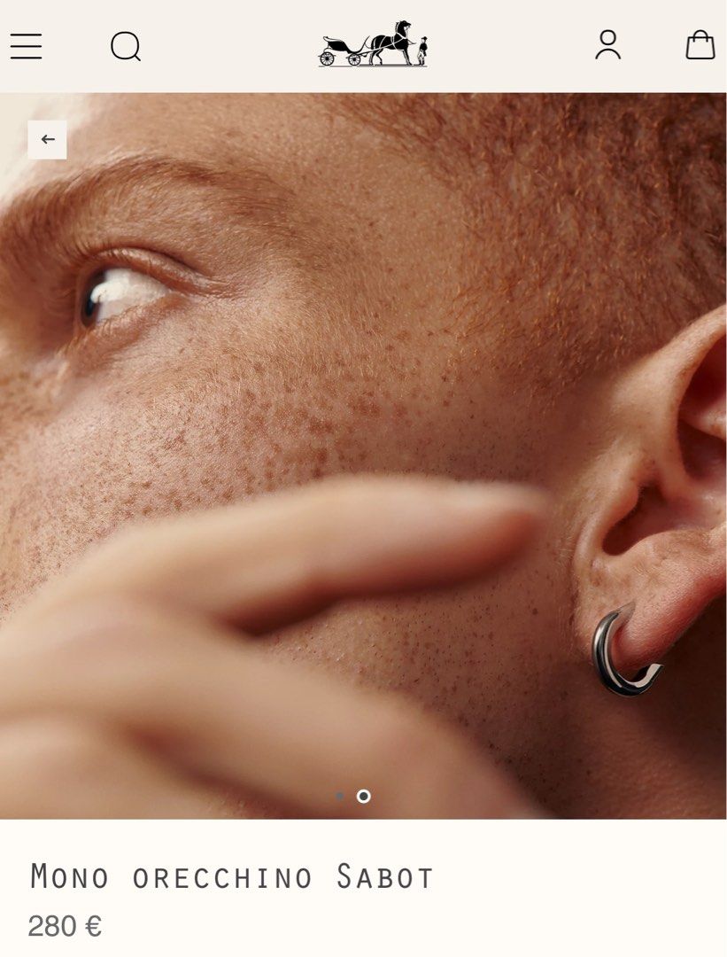 Hermes sabot single earring, 名牌, 飾物及配件- Carousell