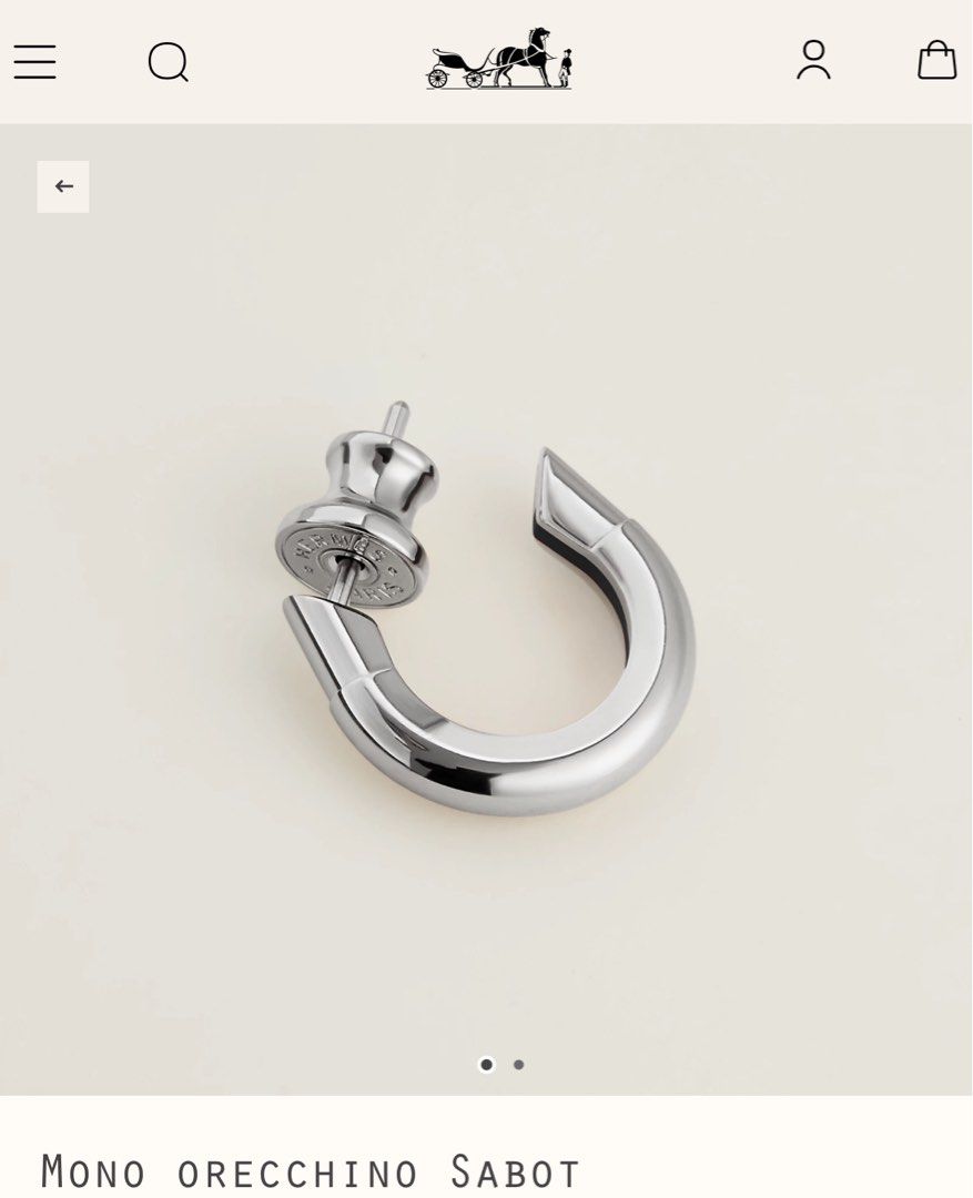 Hermes sabot single earring, 名牌, 飾物及配件- Carousell