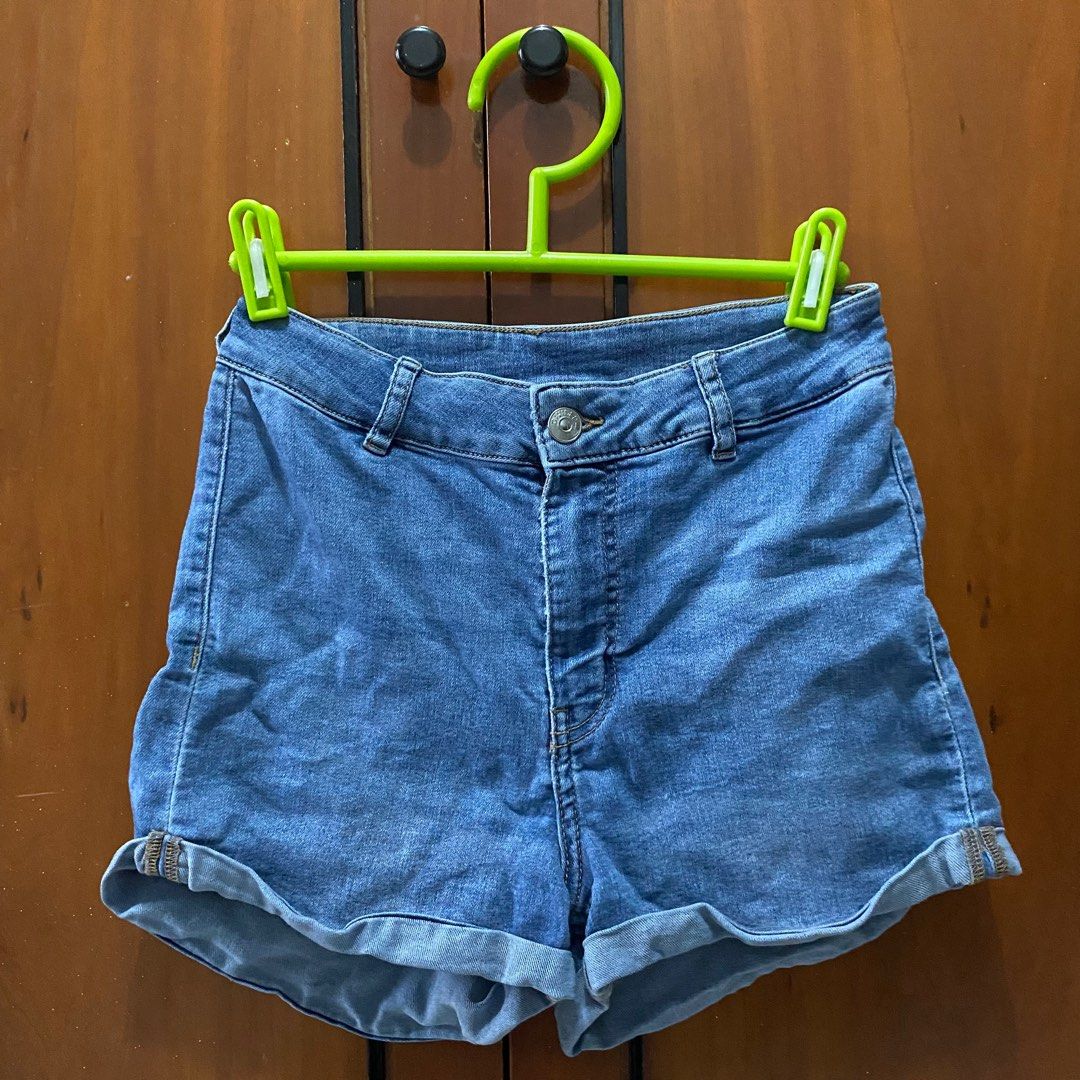 H M divided denim high waisted shorts Women s Fashion Bottoms Shorts on Carousell