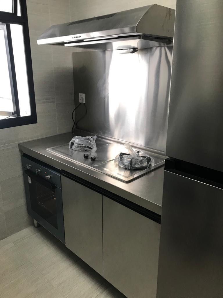 Kitchen stainless steel 4 door wth sink, Furniture & Home