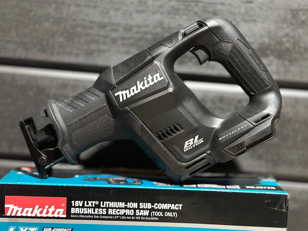 Makita XRJ07ZB 18V LXT Lithium Ion Sub Compact Brushless Cordless reciprocating saw Furniture Home Living Home Improvement Organization Home Improvement Tools Accessories on Carousell