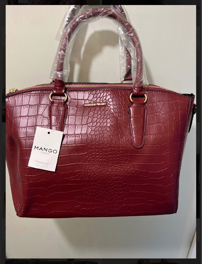 Mango Red Croc Tote Women s Fashion Bags Wallets Tote Bags on Carousell
