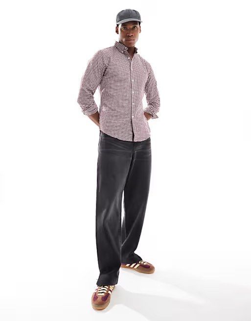 Burgundy ralph lauren shirt mens top