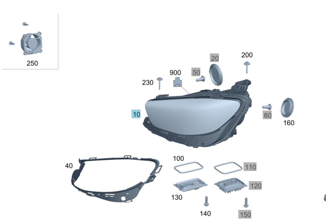 Mercedes Benz Headlamp A B C E G I CLA CLC CLE GLA GLB GLC GLS G EQA ...