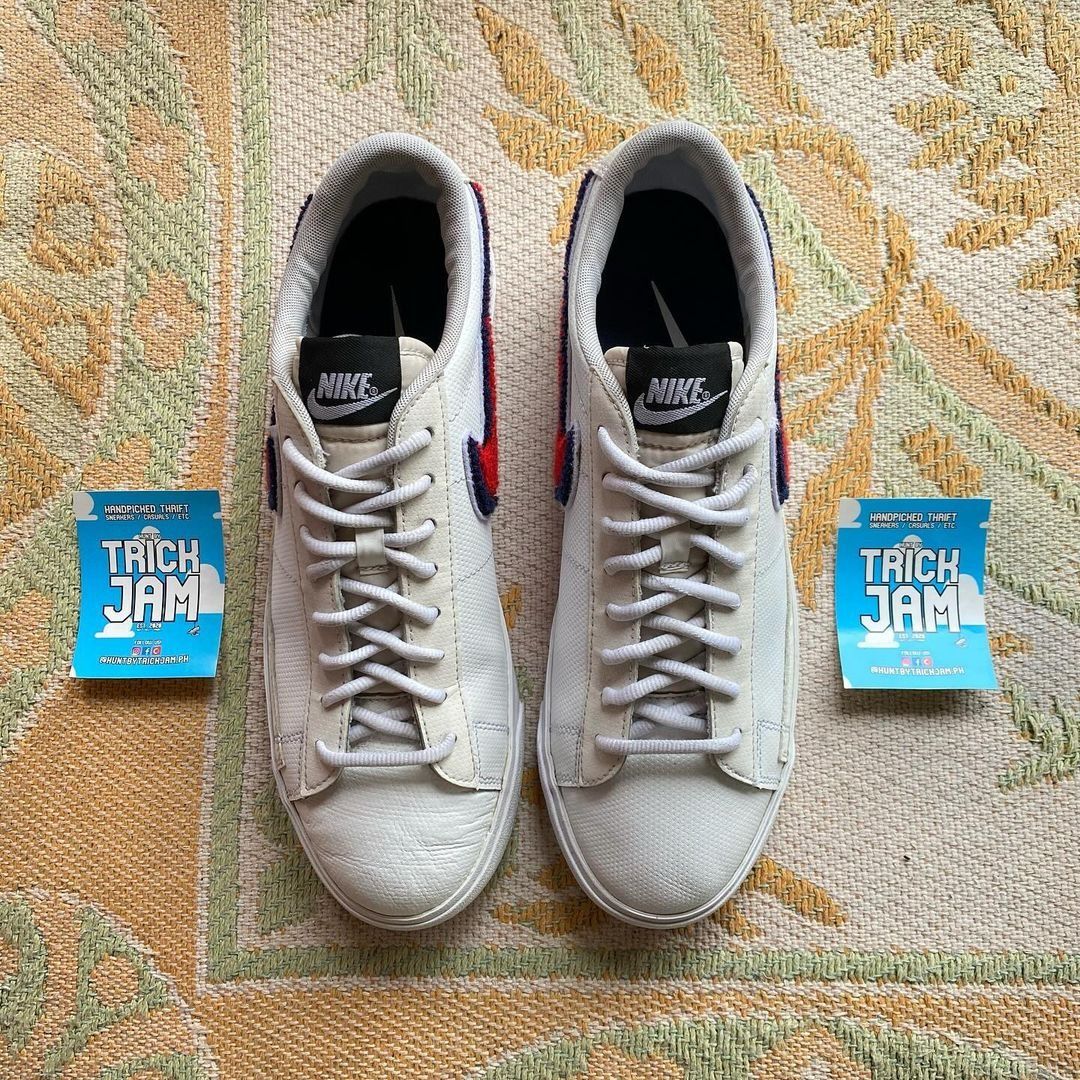 NIKE BLAZER LOW 3D WHITE BLUE RED Men s Fashion Footwear Sneakers on Carousell