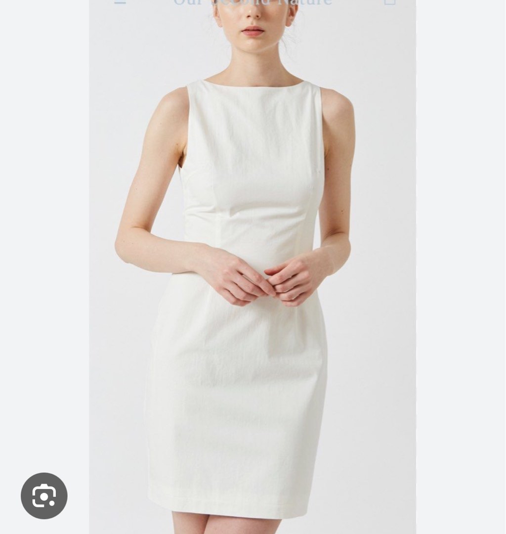 Boat neck white dress cheap