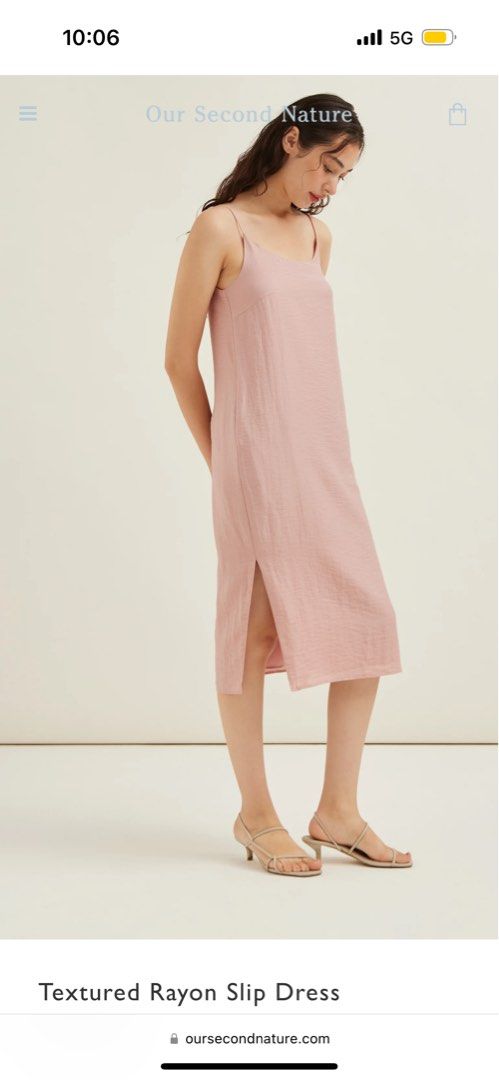 OSN Textured Rayon Slip Dress Women s Fashion Dresses Sets Dresses on Carousell