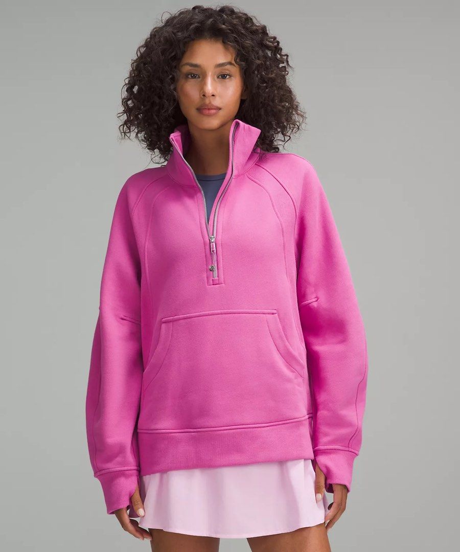 RARE Lululemon Scuba Half Zip Long Hoodie in Pow Pink Tone