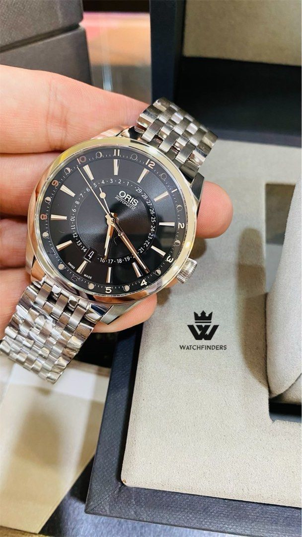 Refined Oris Artix Pointer Moon Black Dial Edition Men s Fashion Watches Accessories Watches on Carousell
