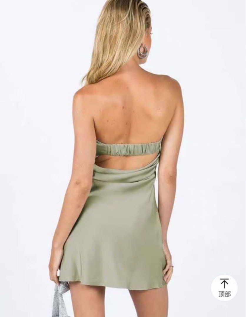 sage green tube dress Marley Formal Satin Cowl Neck Mermaid Dress main image 0
