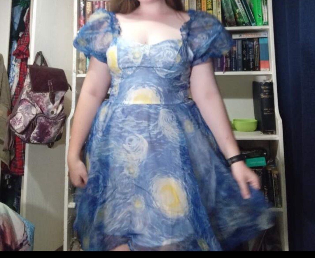 shein blue chiffon balloon dress (Category: Dresses) located in Quezon City. Submitted by beebee05_15 (Listing ID 1326253472, Image 2). Description: super nice nkk sexy xxl size malaki sya.