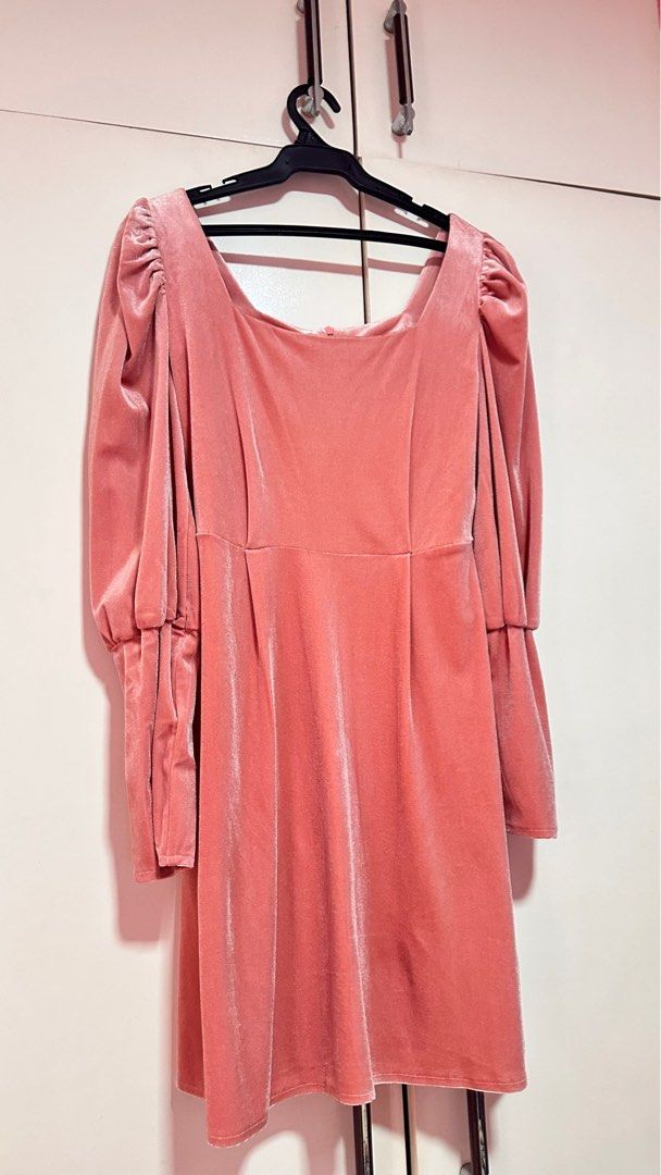 shein pink velvet dress SHEIN Solid Ruched Backless Velvet Dress, M1151628, Hot Pink, S: Buy Online at Best Price in Egypt