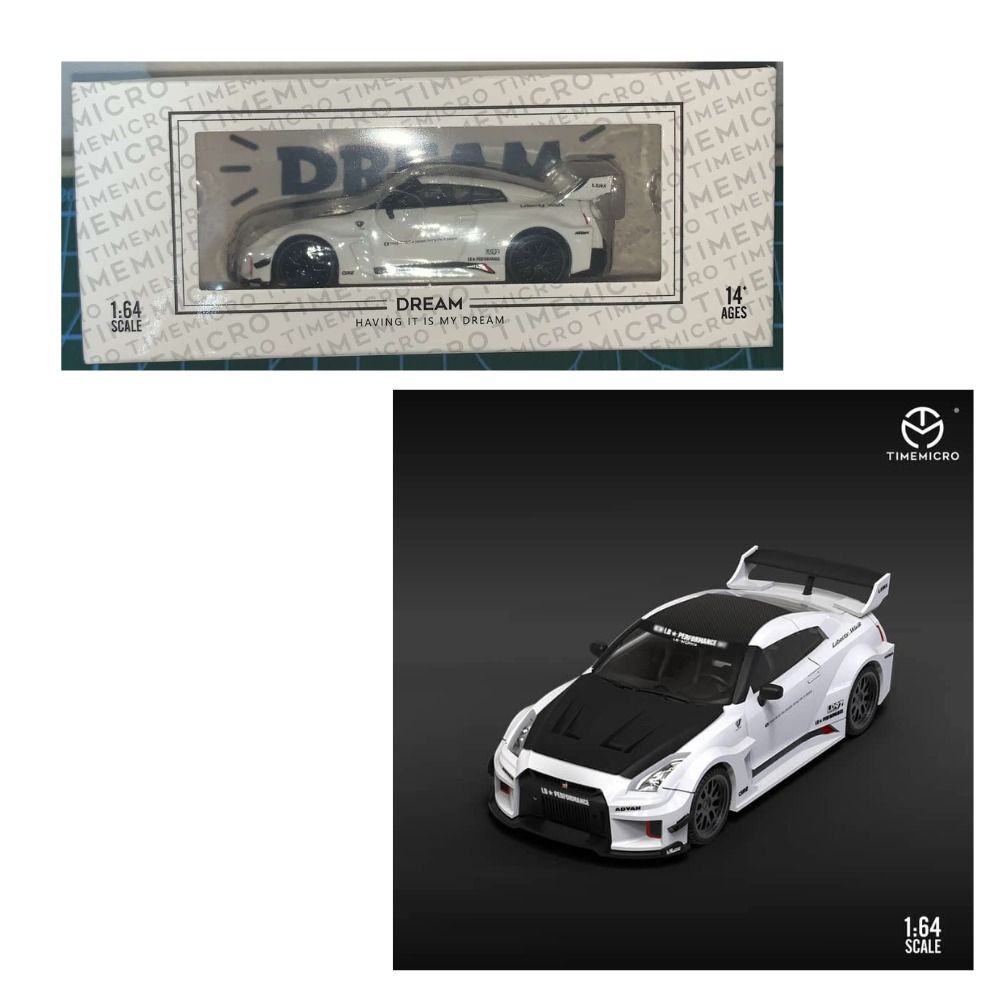 Time Micro 1/64 Scale R35 GTR LB refit 3.0 version Silhouette 35GT-RR Dream  White Die-cast Car, Hobbies & Toys, Toys & Games on Carousell