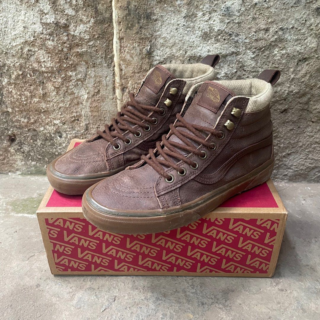 Vans Sk8 Hi Vans Brown Leather Laces Men's Shoes Vans SK8-Hi MTE