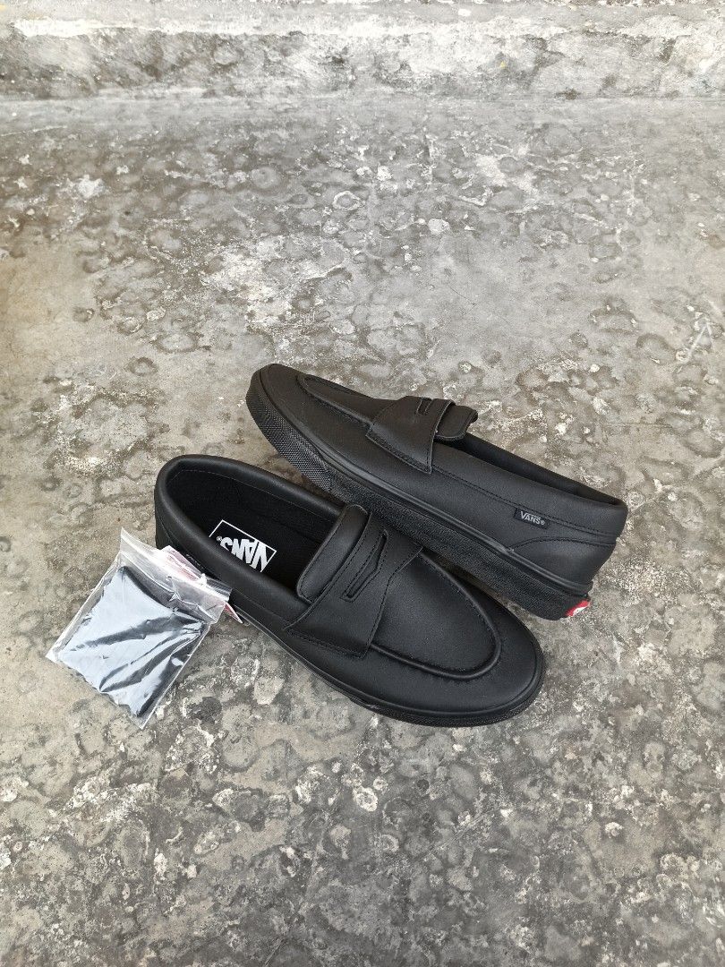 Vans Slip On Loafer Leather Full Black 