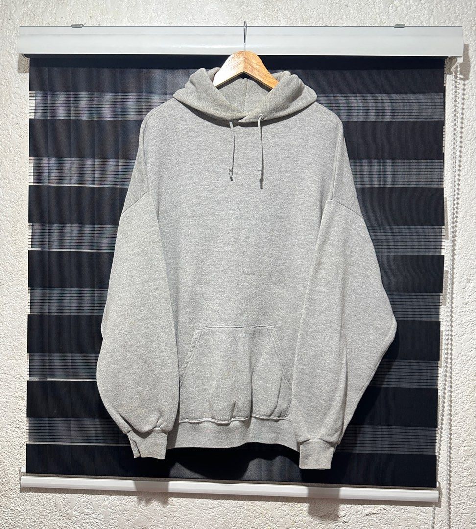 Vintage Jerzees Heather Grey Hoodie Men s Fashion Tops Sets Hoodies on Carousell