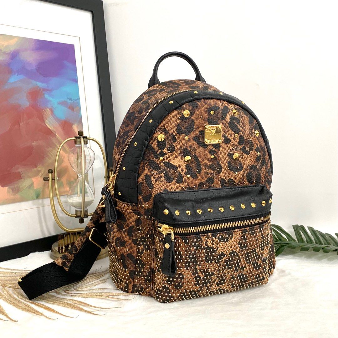 Mcm leopard backpack cheap