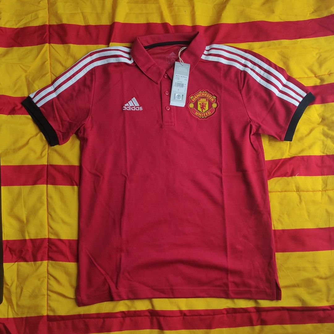 adidas Manchester United 3-Stripes Polo Shirt Red GR3898