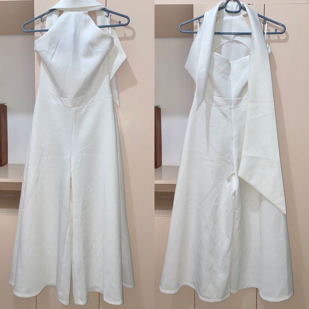 Apartment 8 Halter Neck Jumpsuit (White) (Category: Evening dresses & gowns) located in Cavite. Submitted by a_second.chance (Listing ID 1326412665, Image 2). Description: Item details: - worn once for an event - original price: ~₱3500 All items are original unless stated. Prices are negotiable, just make an offer. Mode of payment: - BPI - BDO - Gcash Delivery options: - Lalamove - J&T Delivery *shipping fee shouldered by buyer .