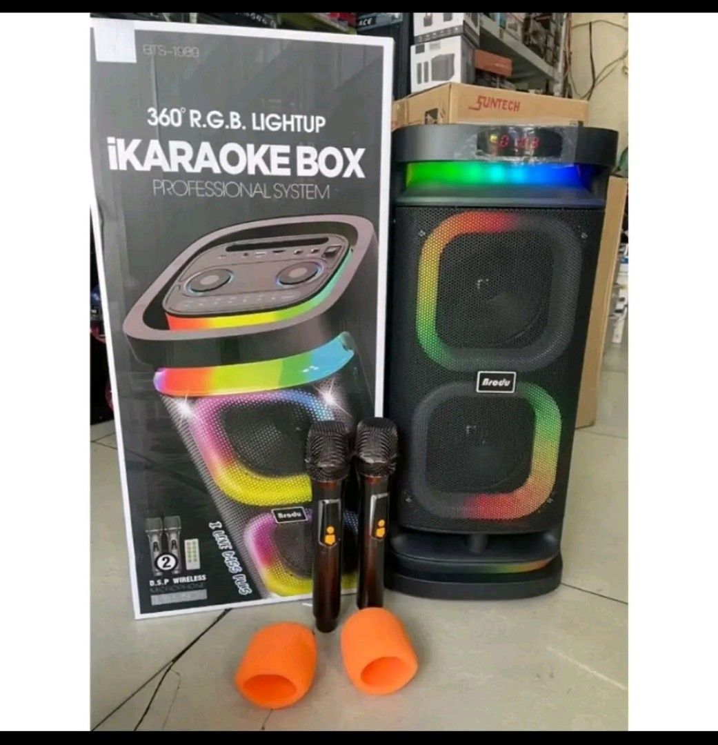 Bluetooth Speaker with Two Wireless Microphone (Category: Soundbars, Speakers & Amplifiers) located in Manila. Submitted by bongsy999mall (Listing ID 1326392131, Image 1). Description: Bluetooth Speaker with Two Wireless Microphone Power: 40W Battery:3000mAh RETAIL PRICE 2900.