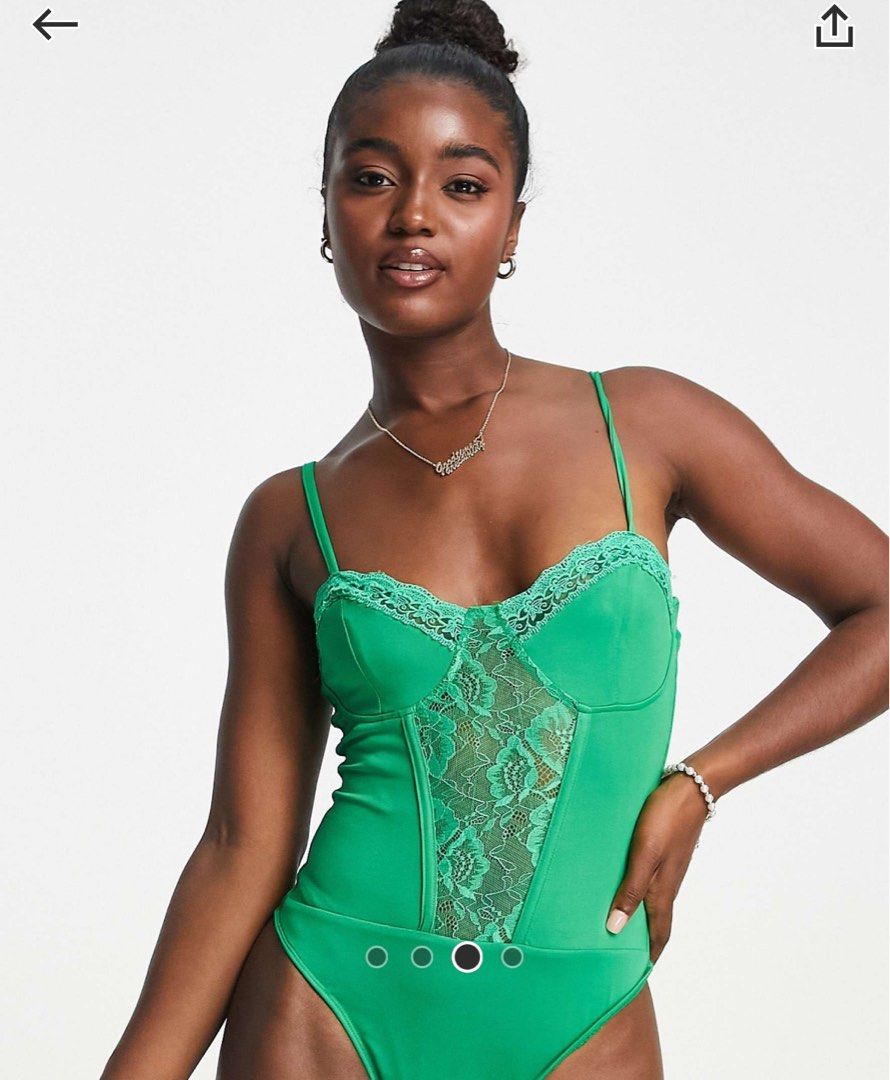 Satin lace bodysuit online
