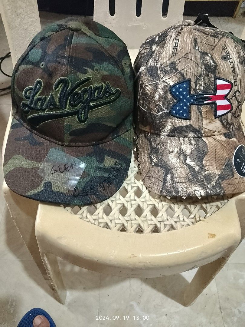 Camouflage cap (Category: Caps & Hats) located in San Pedro. Submitted by antigonidodong (Listing ID 1326364665, Image 1). Description: Real tree cap Under armor with tag P1500 Las Vegas cap 1k Near muntinlupa.