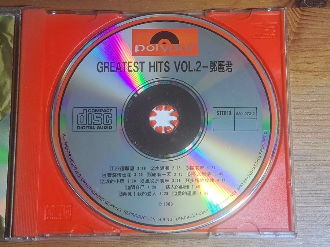 CD 鄧麗君Greatest Hits Vol.2 1989年寶麗金T113 02 早期韓國銀