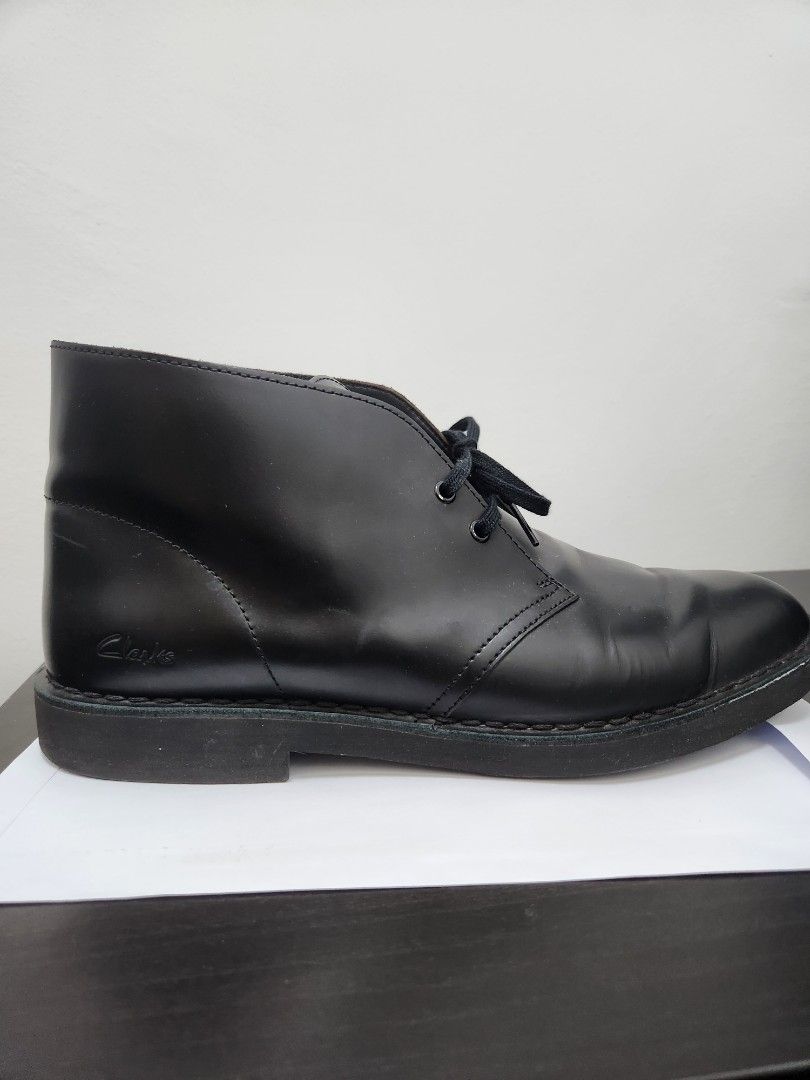 Clarks black leather men shoes size EU 45 US 11.5