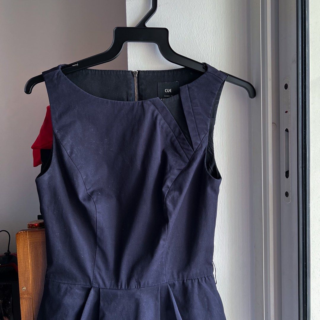 Cue Australian brand navy dress. Made in Australia. Fabric from Italy