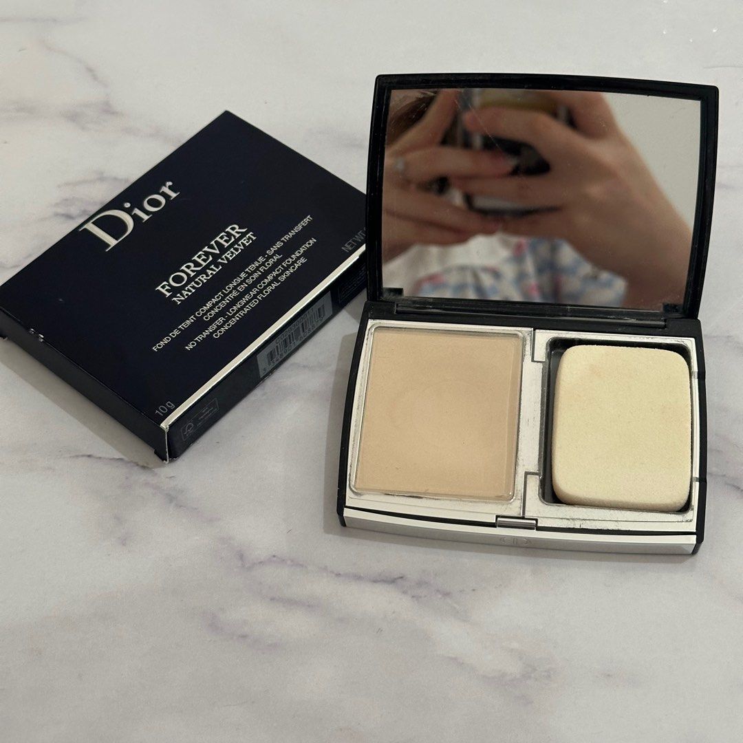 DIOR FOREVER NATURAL VELVET LONGWEAR COMPACT FOUNDATION SHADE 1W