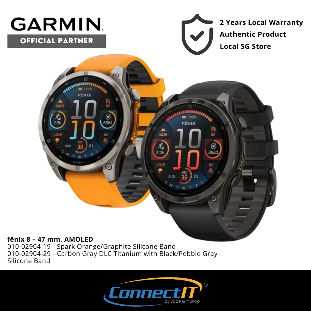 Garmin f nix 8 47 mm AMOLED All rounded advanced outdoor GPS smartwatch series 2 Years Local Warranty