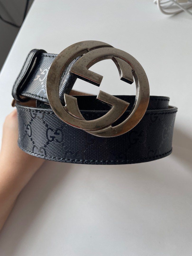 Gucci interlocking monogram men s belt black 114984
