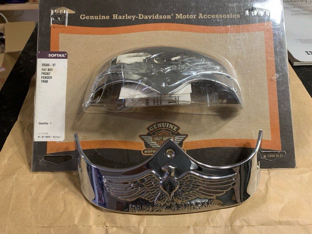 Harley Davidson Fatboy Chrome Front and Rear Fender Trim 59366 97 Motorcycles Motorcycle Accessories on Carousell
