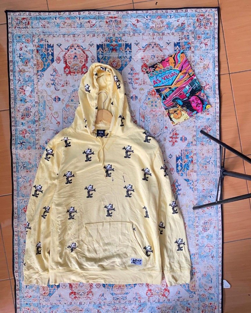 HOODIE FULL PRINT HUF FELIX SZ XL Fesyen Pria Pakaian Atasan di Carousell