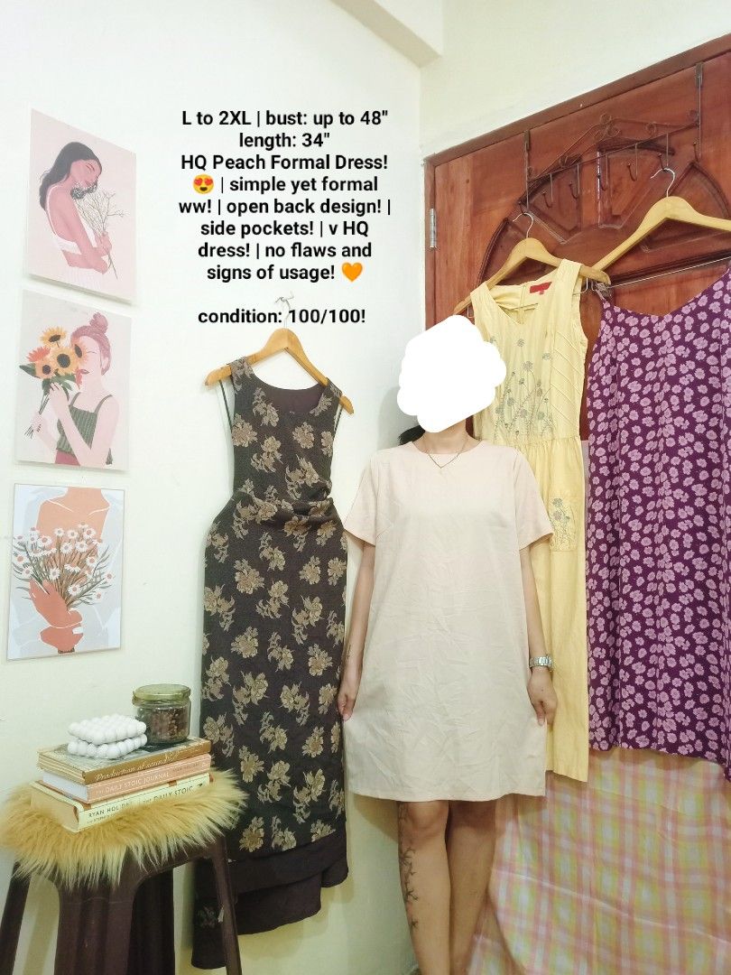 HQ Peach Formal Dress (Category: Dresses) located in Taguig. Submitted by missthrifting.ph (Listing ID 1326351935, Image 1). Description: 𝑵𝒐𝒕𝒆𝒔: ➖𝑷𝒍𝒆𝒂𝒔𝒆 𝒔𝒆𝒆 𝒔𝒊𝒛𝒆, 𝒅𝒆𝒔𝒄𝒓𝒊𝒑𝒕𝒊𝒐𝒏 𝒂𝒏𝒅 𝒄𝒐𝒏𝒅𝒊𝒕𝒊𝒐𝒏 𝒊𝒏 𝒆𝒂𝒄𝒉 𝒑𝒉𝒐𝒕𝒐. ➖𝑴𝒐𝒅𝒆𝒍'𝒔 𝒔𝒊𝒛𝒆 | 𝒉𝒆𝒊𝒈𝒉𝒕: 𝑿𝑺 𝒕𝒐 𝑺 | 4'11" 𝗥𝗘𝗠𝗜𝗡𝗗𝗘𝗥𝗦: ‼️PLEASE BE GUIDED THAT SIZES MENTIONED ARE APPROXIMATE ONLY (UNLESS STATED ON TAG). DIMENSIONS ARE MEASURED ACCU