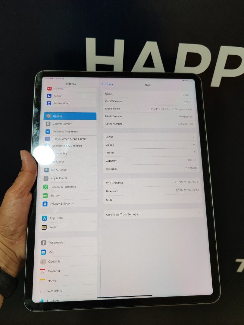 Ipad pro M2 128 12.9 Wifi (Category: iPad) located in Quezon City. Submitted by ronalynac40976 (Listing ID 1326386200, Image 2). Description: Ipad pro M2 128 12.9 Wifi slightly use with box, same imei, charger good condtion pick up store in greenhills shopping center we ship nationwide via lbc +SF we accept ggives & spaylater +% we accept creditcard bu installment+% dm or call for fast transaction 09279500069/09425544556 located #Aquariuma area s