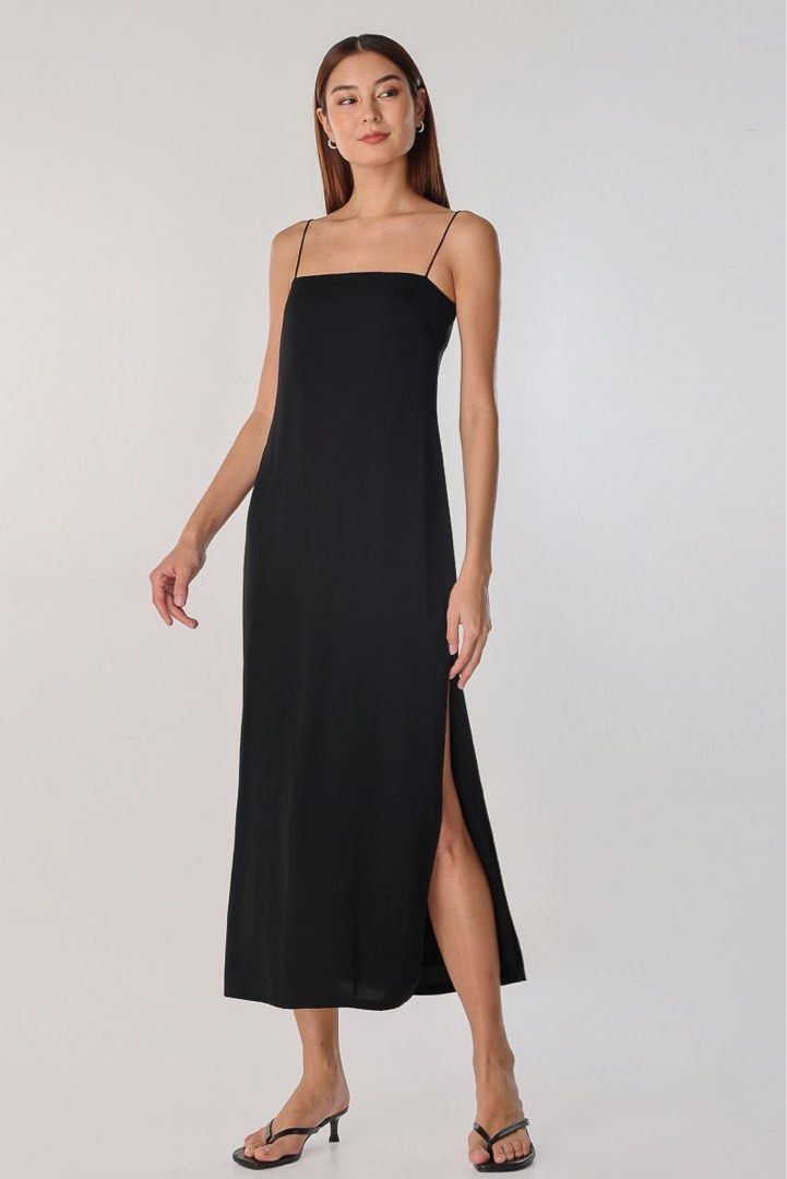 Jen Cami Slip Maxi Dress (Black), Women's Fashion, Dresses & Sets, Dresses  on Carousell