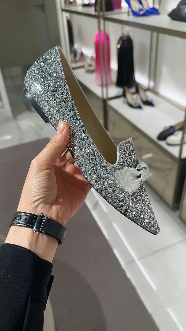 2 Jimmy Choo Gabie Flats sliver 39