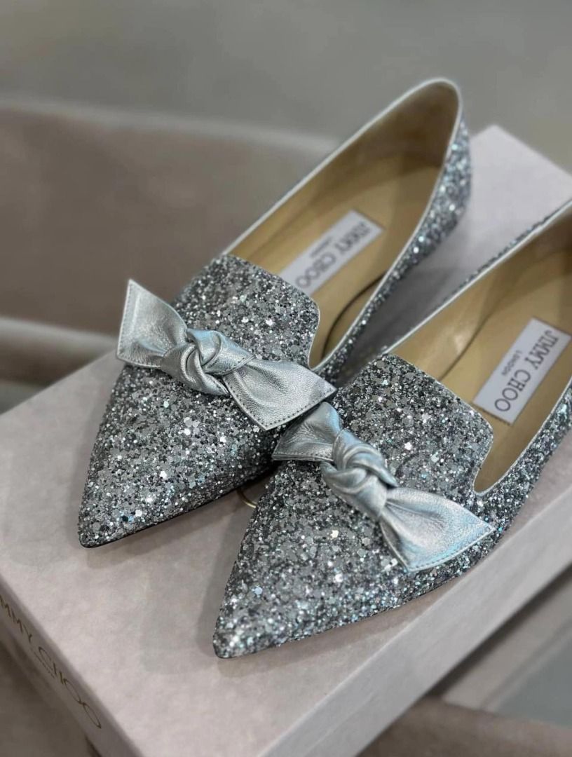 2 Jimmy Choo Gabie Flats sliver 39