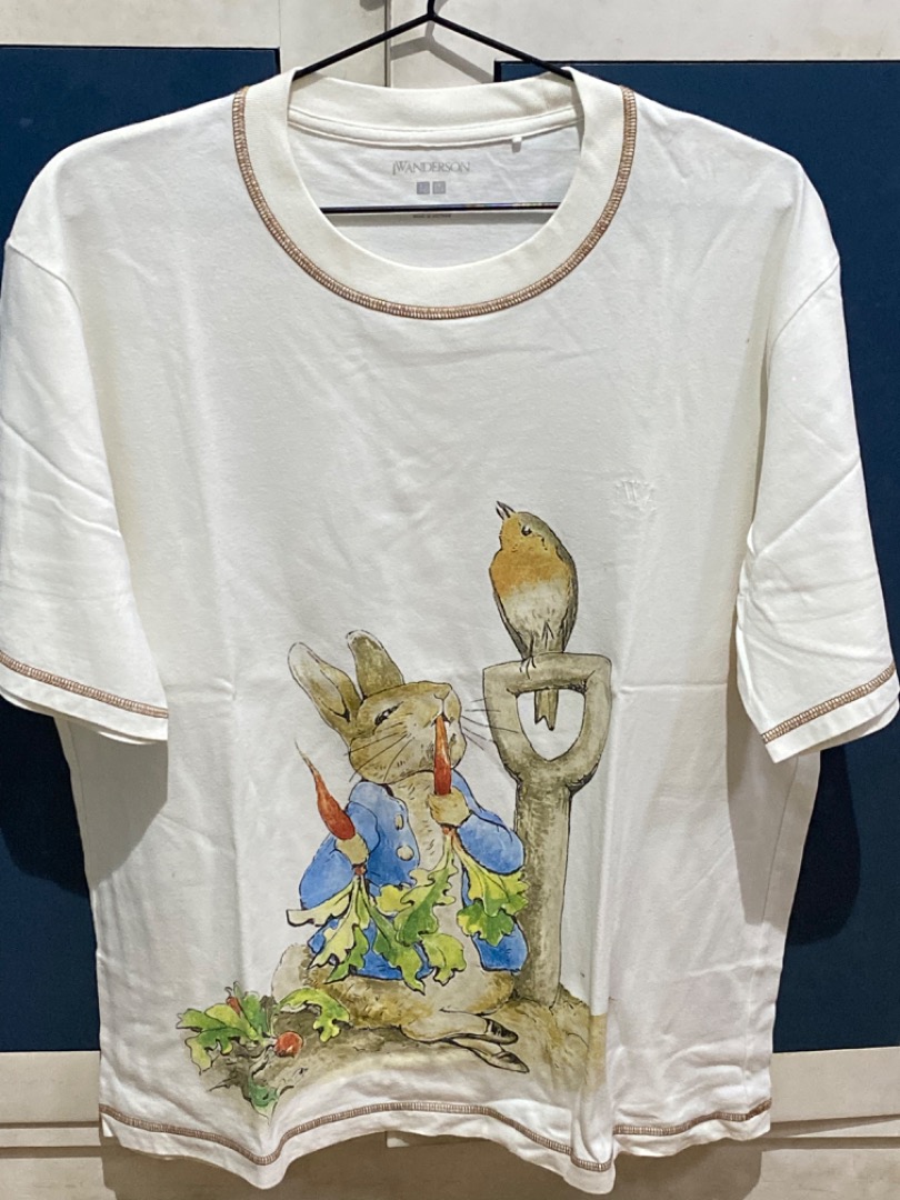 JW Anderson X Uniqlo Peter Rabbit oversized T shirt Cream Color, Men's ...