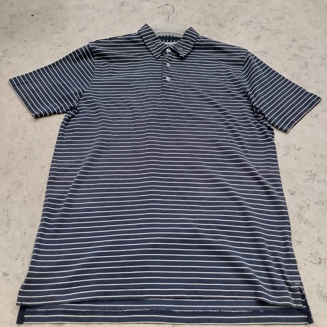 Kaos kerah polo TOMMY HILFIGER garis garis, Fesyen Pria, Pakaian